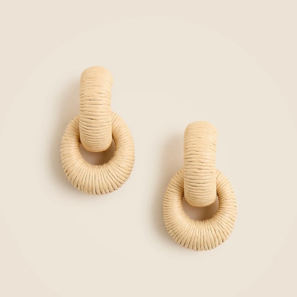 JCREW Woven Chainlink Earrings in Natural $39 CG715 - Picture 1 of 3